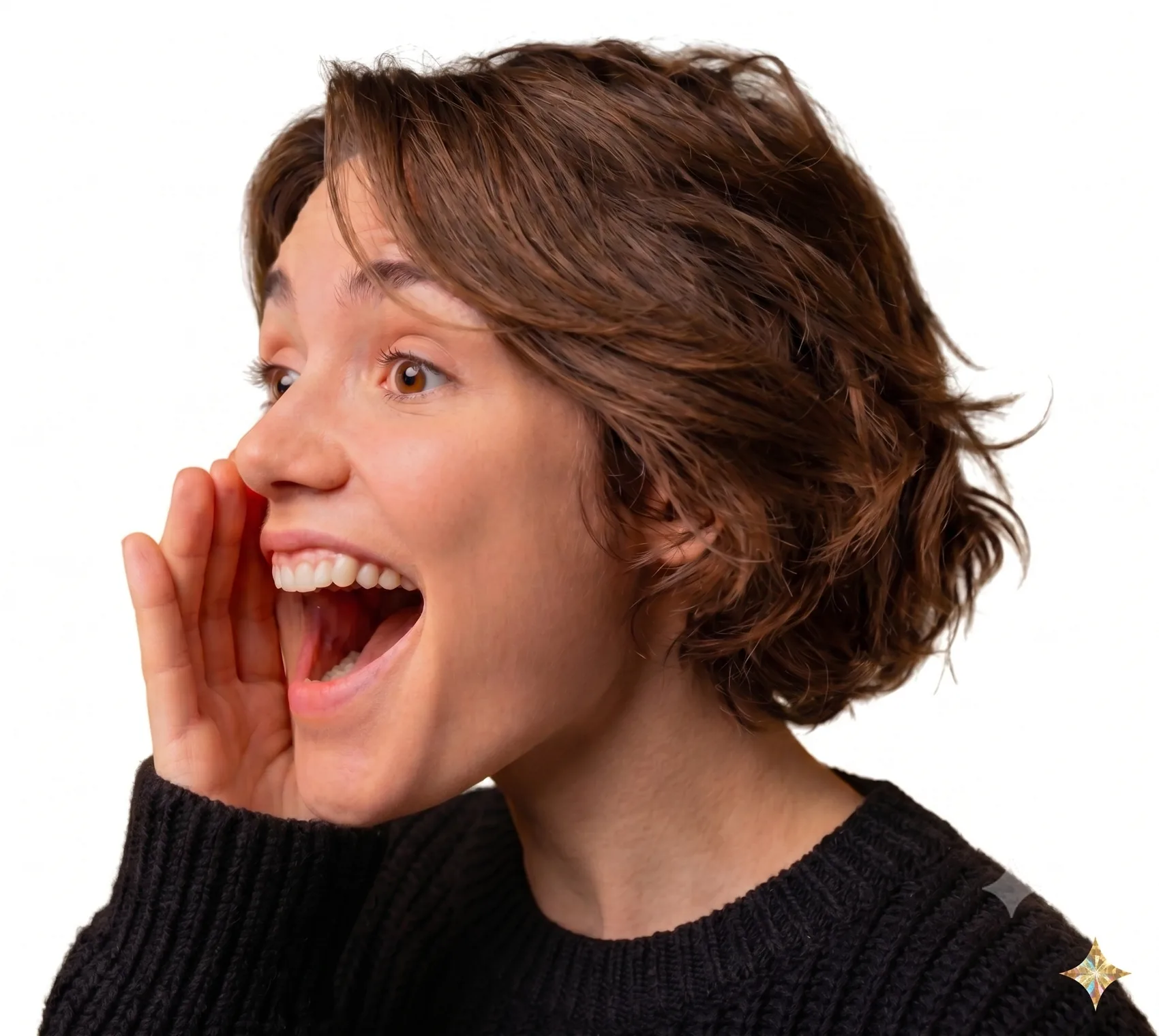 A person speaking out loud